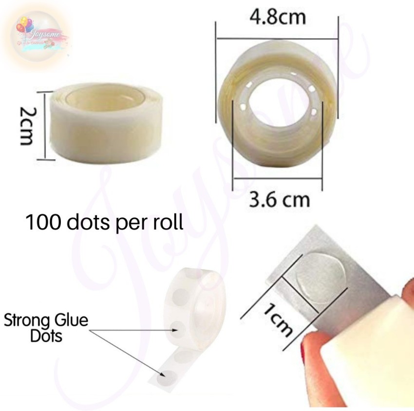 Joysome Transparent Balloon Glue Dots Roll (Pack of 2 rolls