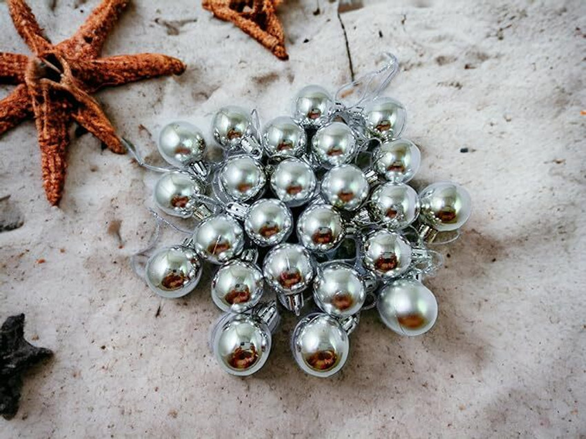 Sesonby Silver Set Of 48 Small Silver Balls Christmas Balls