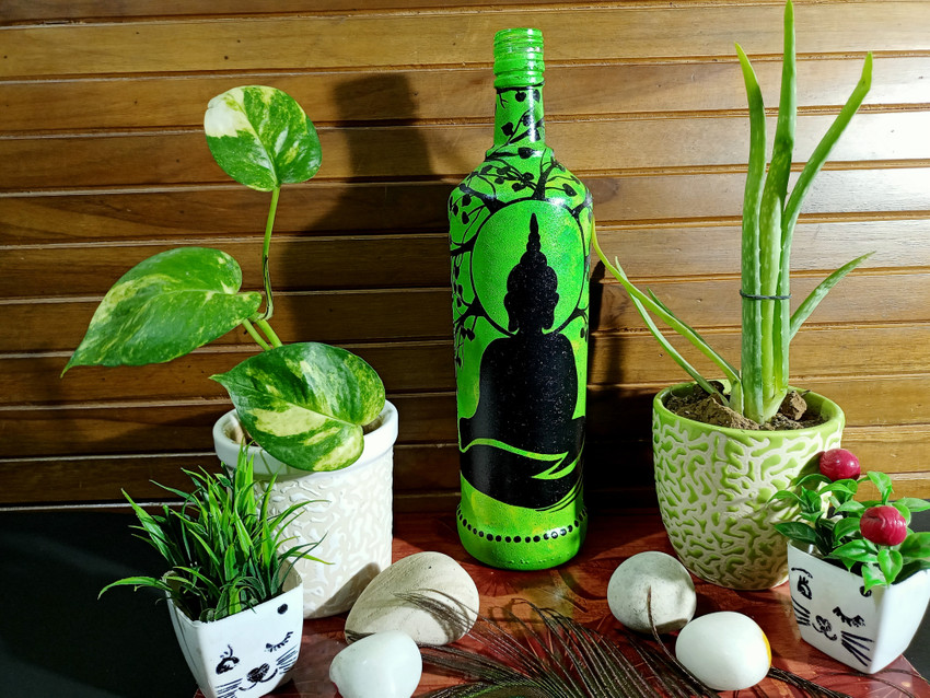 Buddha top bottle art