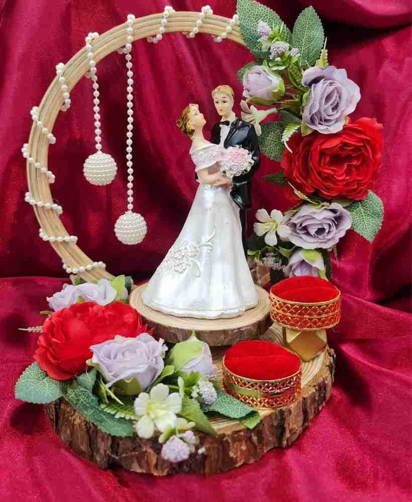 Satyam Kraft 1 pcs Handcrafted Round Platter Holder Tray Engagment Ring Platter Function Wood Decorative Platter Price in India Buy Satyam Kraft 1 pcs Handcrafted Round Platter Holder Tray Engagment R...