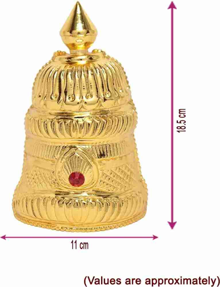 Gold Crown Indian Metal Kreedam for Amman Indian God Goddess 11 inches