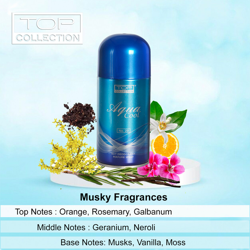 Top Collection Eau De Toilette Deodrant Perfume Spray Aqua Cool