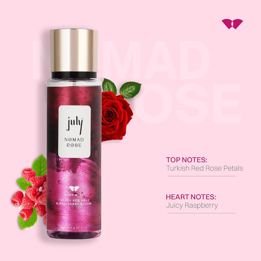 July Nomad Rose Body Spray Long Lasting Perfume Fine Fragrance