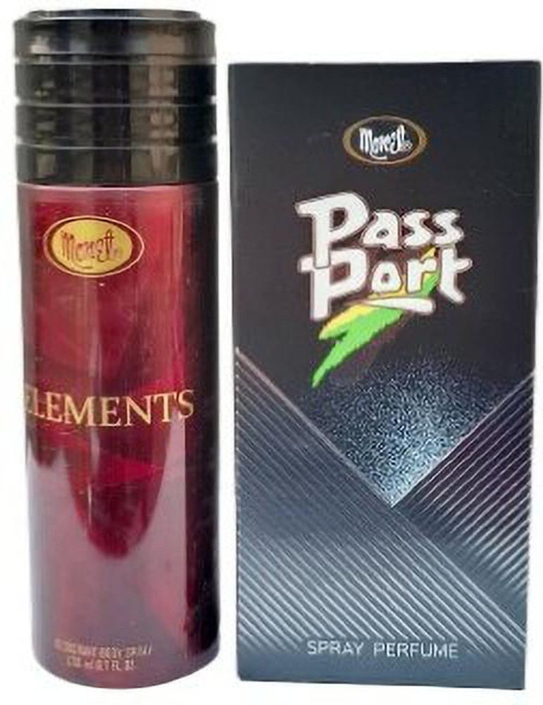 MONET Elements deodorant 200ml and passport 60ml perfume Body