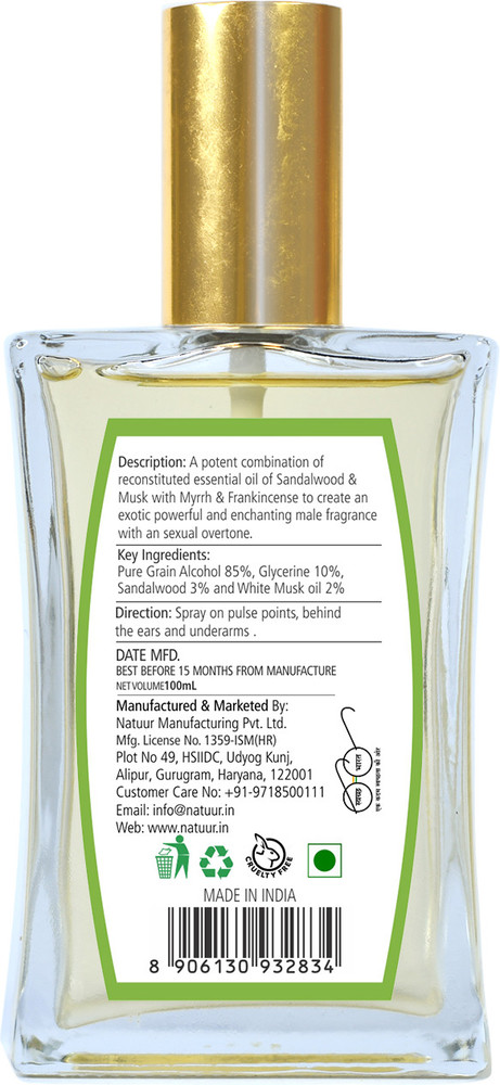 Buy NATUUR Sandalwood and Musk Body Mist 100ml Attraction and