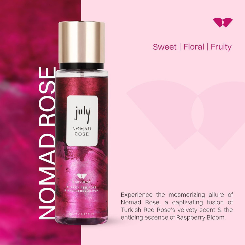 July Nomad Rose Body Spray Long Lasting Perfume Fine Fragrance