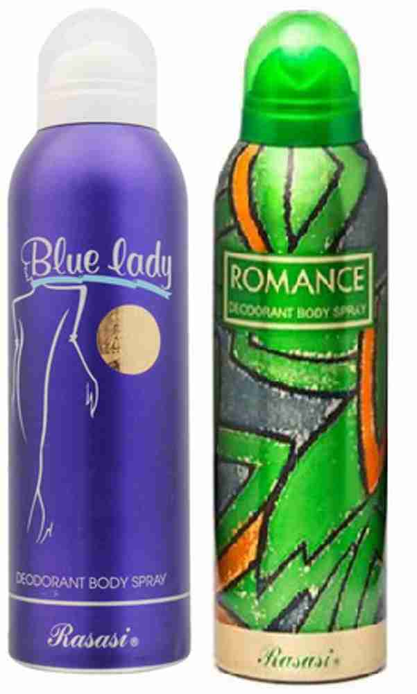 RASASI BLUE LADY ROMANCE DEODORANT 200ML EACH PACK OF 2
