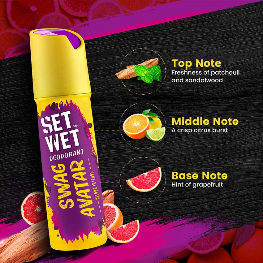 SET WET Cool Charm and Swag Avatar Deodorant Spray For Men