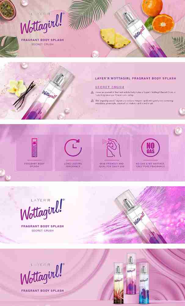 LAYER'R WOTTAGIRL! SECRET CRUSH 135ml Body Spray - For Women