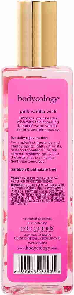 Bodycology pink vanilla wish hotsell fragrance mist