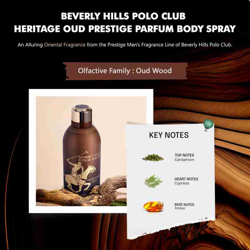BEVERLY HILLS POLO CLUB Prestige Heritage Oud Deodorant Spray For Men Price in India Buy BEVERLY HILLS POLO CLUB Prestige Heritage Oud Deodorant Spray For Men Online In India