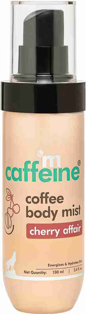 mCaffeine Cherry Affair Energizing Longlasting Coffee Body Mist For Men Women Body Spray For Men Women