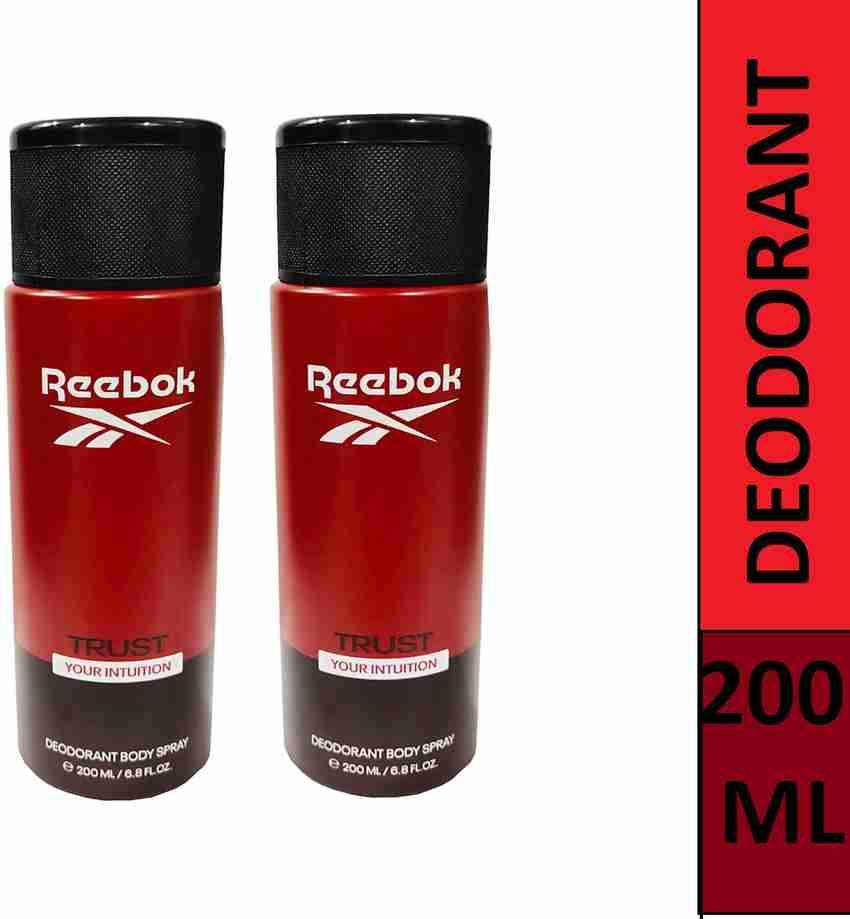 REEBOK Trust your intuition deodorant body spray each Pack2x200 ml Body Spray For Men Women Price in India Buy REEBOK Trust your intuition deodorant body spray each Pack2x200 ml