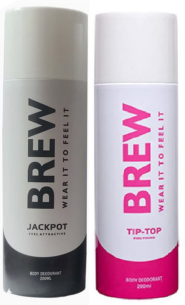 BREW 1 JACPOT 1 TIP TOP DEODORANT 200ML EACH PACK OF 2