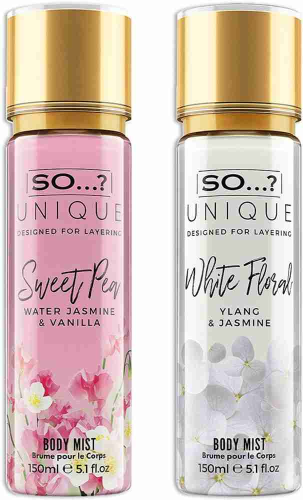 So unique white hot sale floral body mist