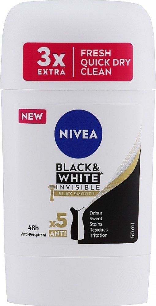 NIVEA Black & White Invisible Silky Smooth Deodrant stick Deodorant Stick -  For Women - Price in India, Buy NIVEA Black & White Invisible Silky Smooth  Deodrant stick Deodorant Stick - For