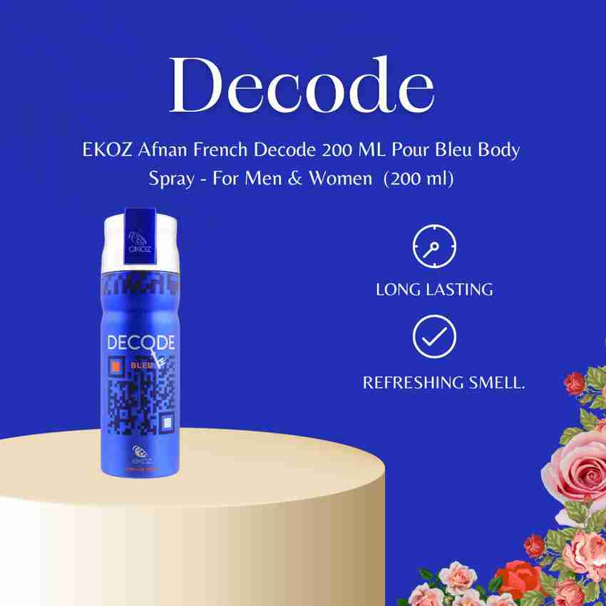 eKOZ Afnan French Decode 200 ML Pour Bleu Body Spray For Men