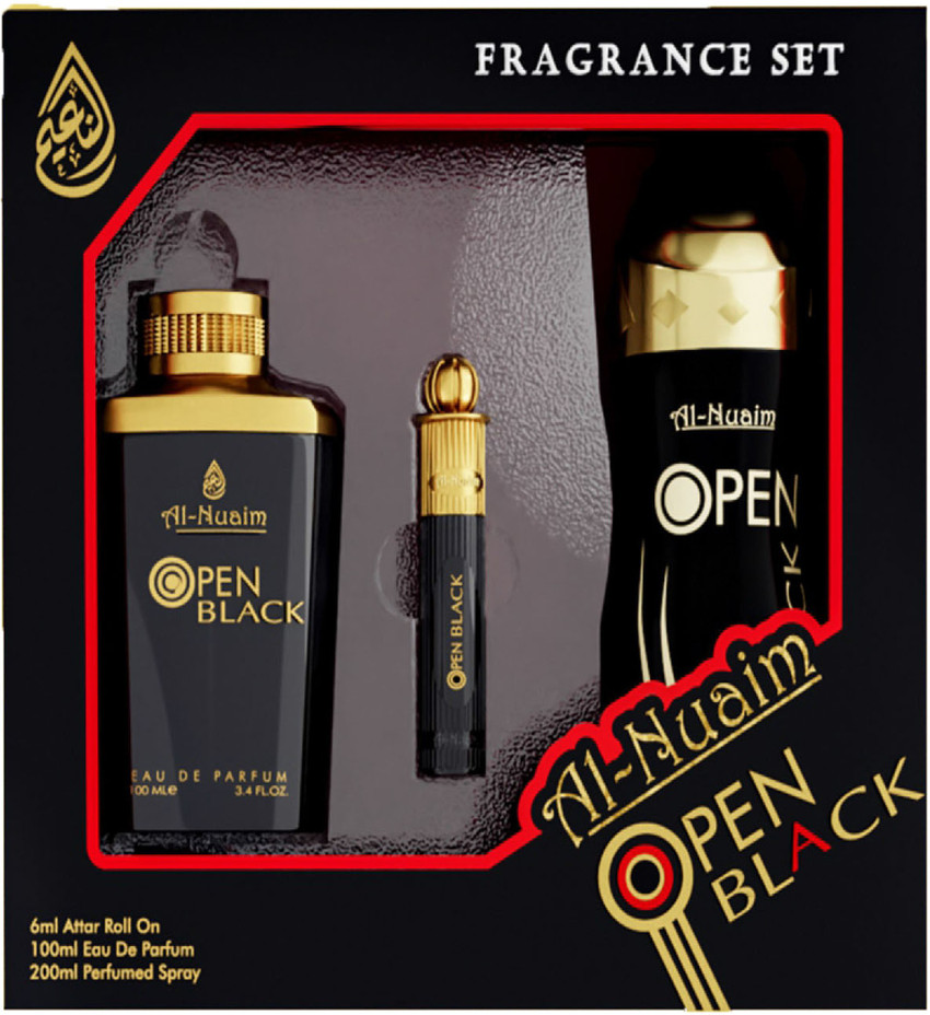 Al Nuaim Open Black 6ml Attar Roll 100 Ml Eau De Perfum 200 Ml