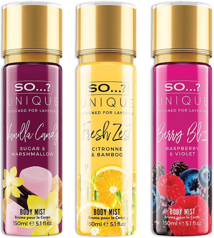 so Date Nght vanilla Candy Fresh Zest Berry Bliss Body Mist