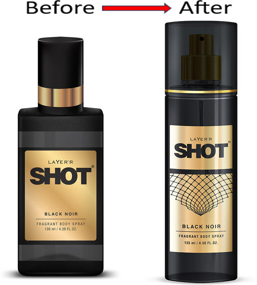 LAYER R Shot Black Noir Body Spray for Men Body Spray For Men