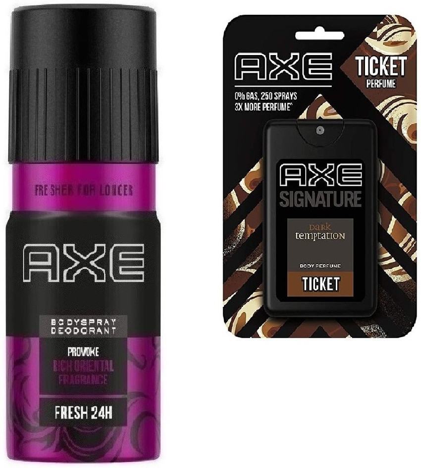 AXE Provoke 150ml Deodorant Body Spray Dark Ticket 17ml pack 2