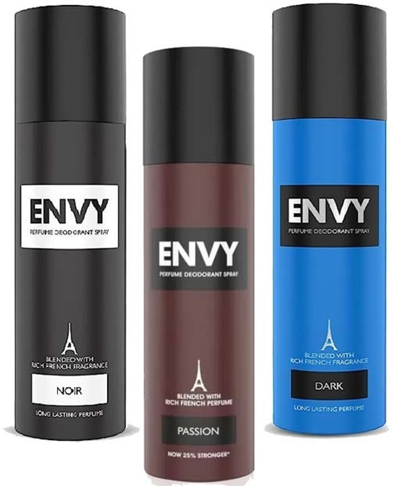 ENVY 1000 NOIR PASSION DARK DEODORANT BODY SPRAY 120MLX4 Perfume