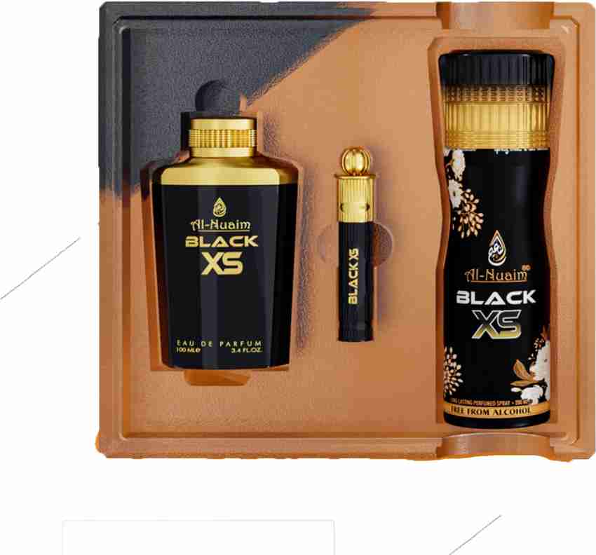 Al Nuaim Black Xs 6ml Attar Roll 100 Ml Eau De Perfum 200 Ml Perfum Combo Pack Of 3 Perfume Body Spray For Men Women Price in India Buy Al Nuaim Black Xs