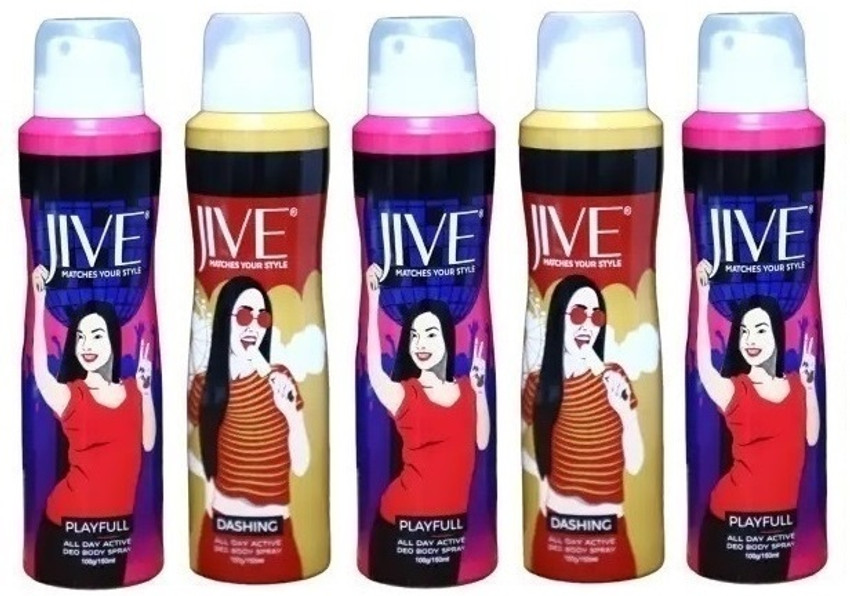 JIVE dashing 32 Playfull 3 Long lasting Deodorant pack of 5 Body