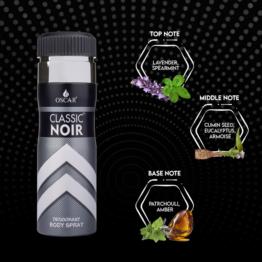 OSCAR Classic Noir Deodorant Body Perfume Deodorant Spray For