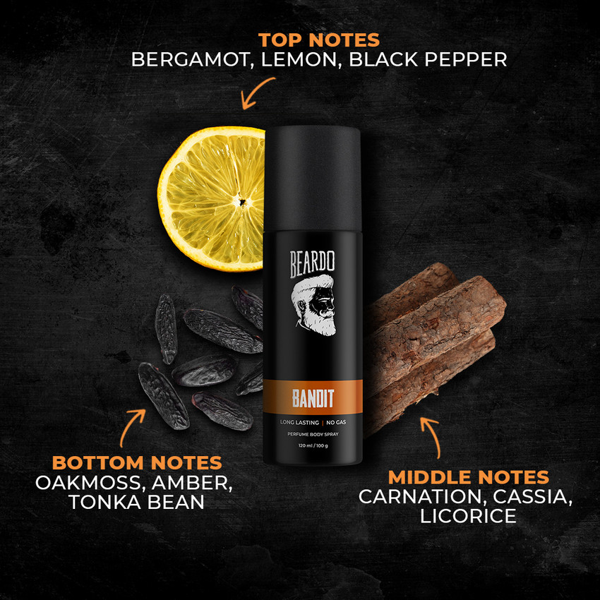 BEARDO Bandit Perfume Body Spray Long Lasting No Gas Perfume