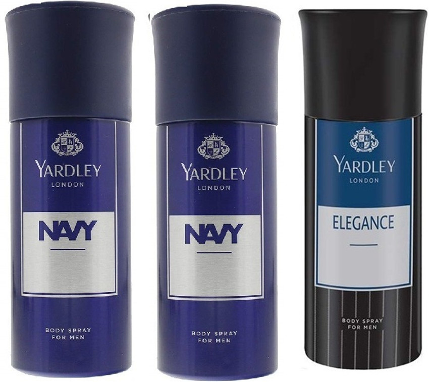 Yardley London 2 Navy 1Elegance Body Spray 150ml Each Pack Of 3