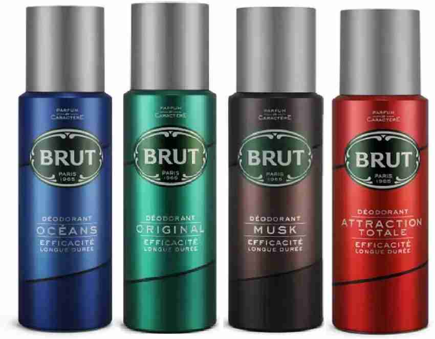 BRUT Pack 4 ORIGINAL OCEANS MUSK ATTRACTION 200ML X 4 Deodorant