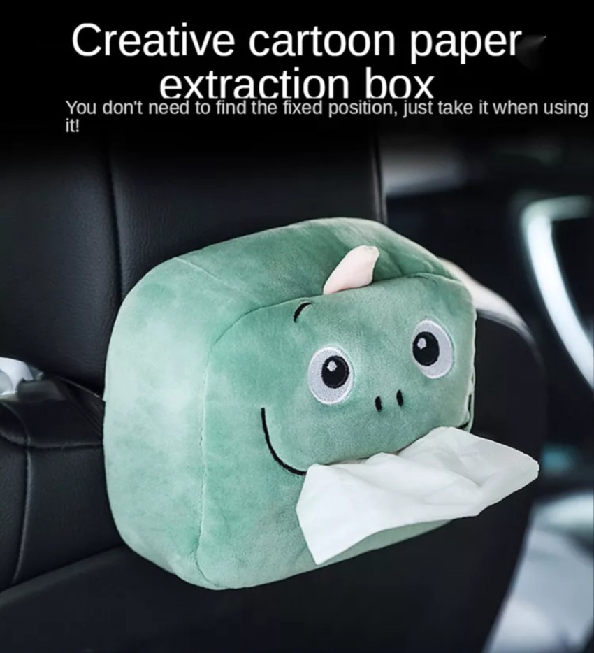 Cartoon Cute Car Tissue Box Creative Car Armrest Box Garbage Can 2 In 1  Tissue Bag Multi-functional Storage Bag For Home Office