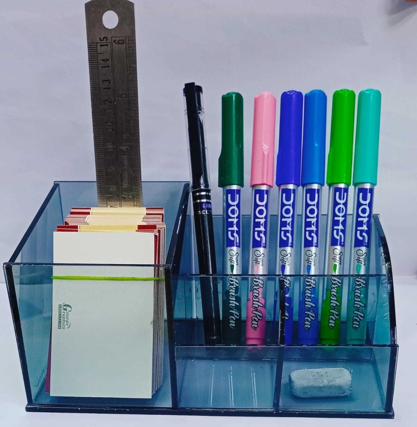 Acrylic Pen Holder Pencil Organizer, 360 Degree Rotating Pen Box