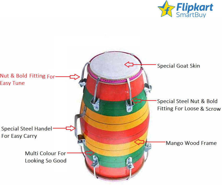 Flipkart SmartBuy 14 inch MIni Dholak for learner Nut Bolts Dholki Price in India Buy Flipkart SmartBuy 14 inch MIni Dholak for learner Nut Bolts Dholki online at Flipkart