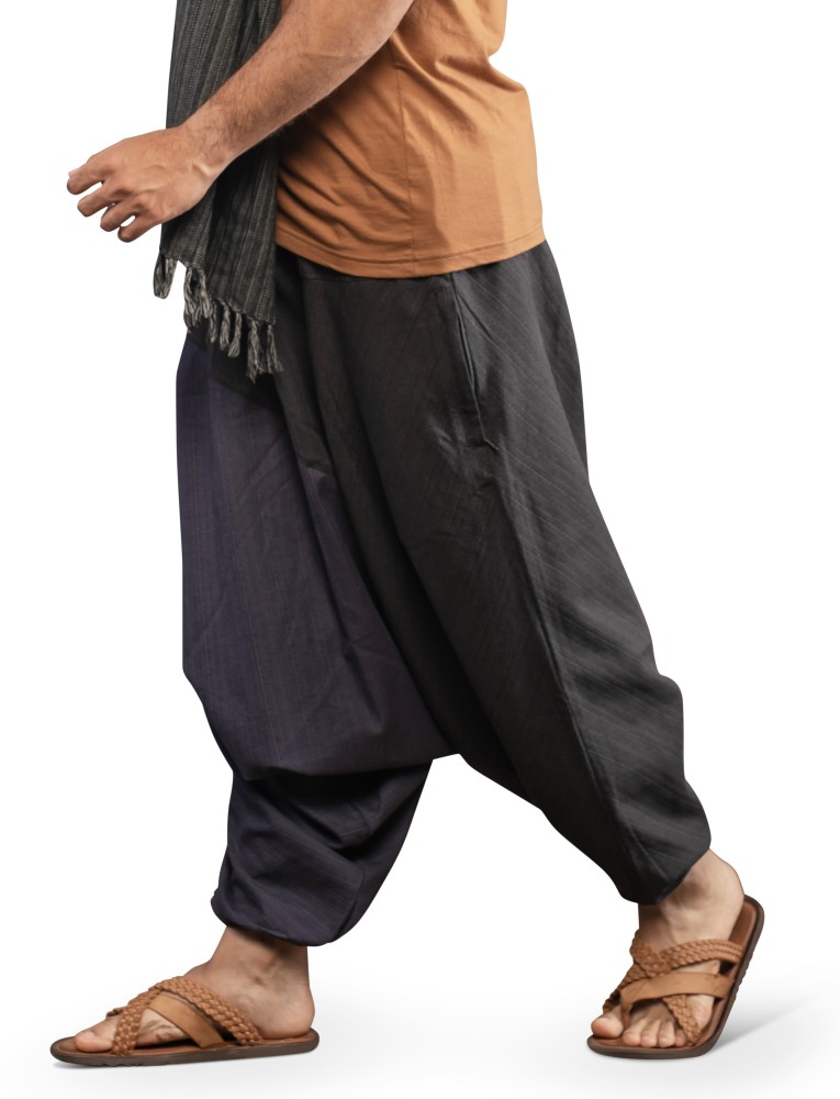 Buy Whitewhale Mens Cotton Solid Harem Pants Yoga Trousers Hippie Pant  Black at Amazonin