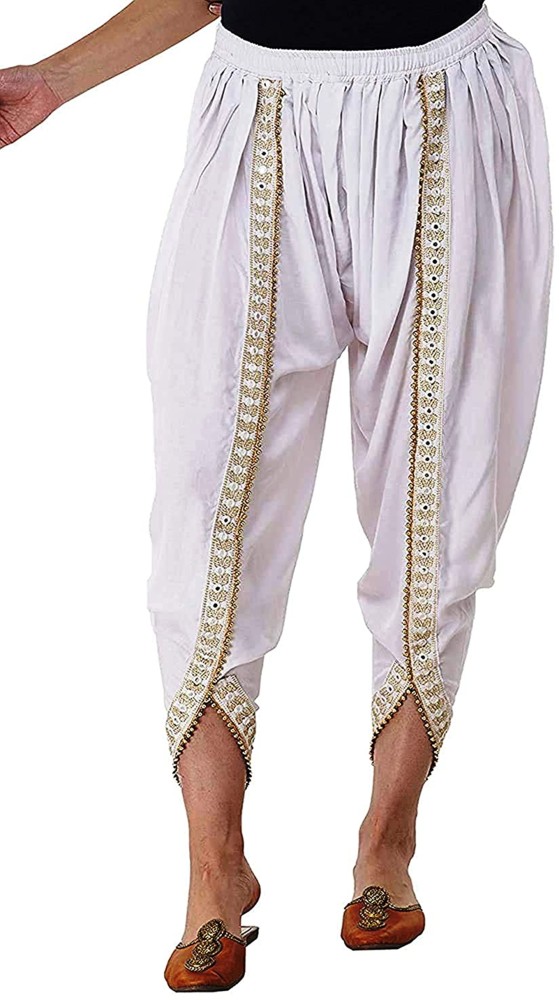 Off White And Gold Gota Lines Embellished Dhoti Pants  Varanga