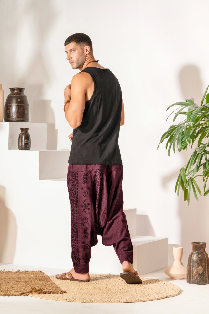 Buy Men's Baggy Gypsy Hippy Boho Harem Pants For Yoga Dance Travel Unisex  Track Pant – Enimane