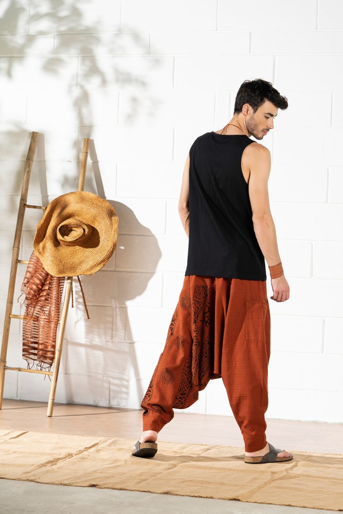 Buy The Veshti Company Mens Premium 100 Cotton Baggy Bohemian Yoga Harem  Pants Free Size Dark Water at Amazonin