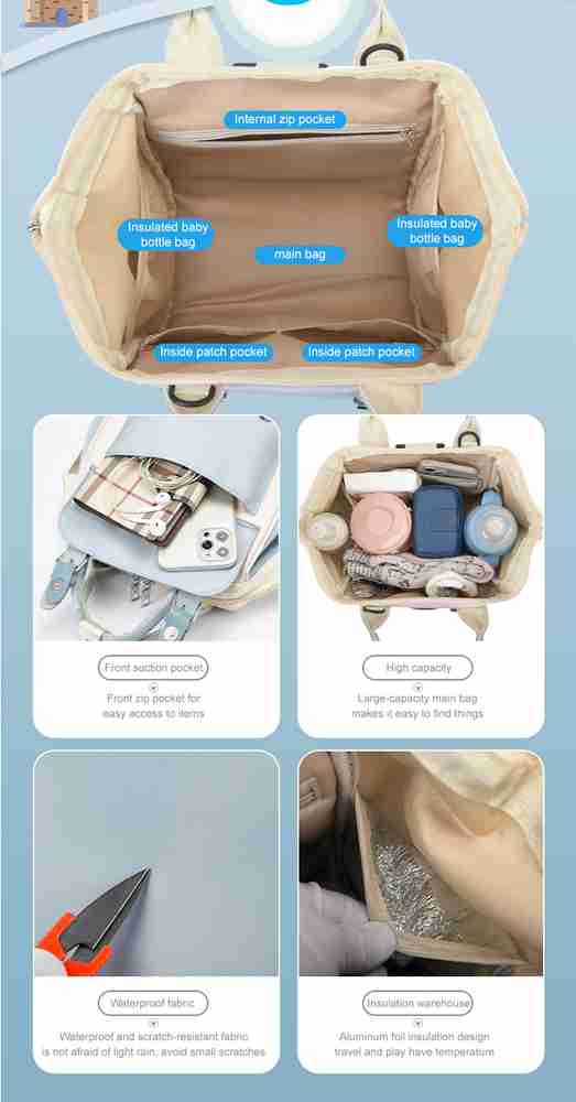 Compact baby top changing bag