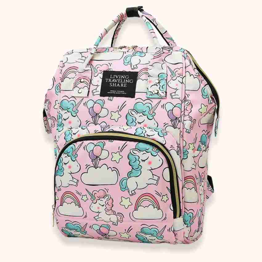 Pink unicorn shop diaper bag