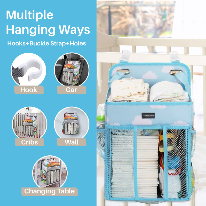 motherly Crib Organizer Hanging Diaper Storage Detachable Multiple