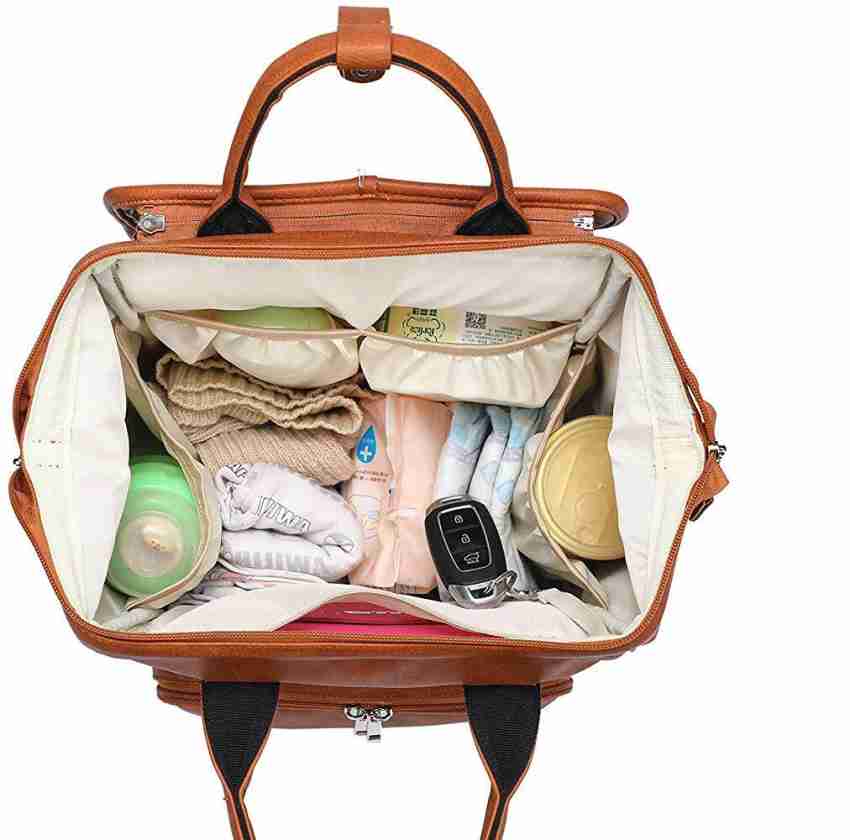 SophisticaMom™ Leather Diaper Bag & Accessories