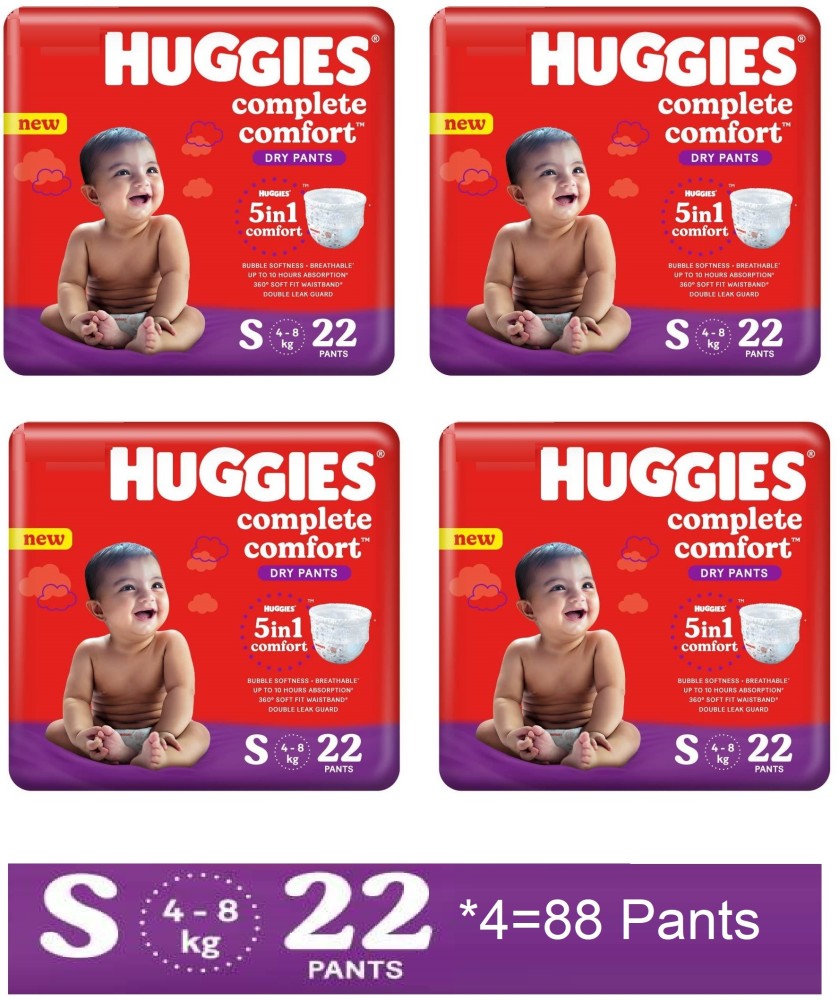 Buy Huggies Complete Comfort Dry Pants Small S Size Baby Diaper Pants 32  count with 5 in 1 Comfort Online at Low Prices in India  Amazonin
