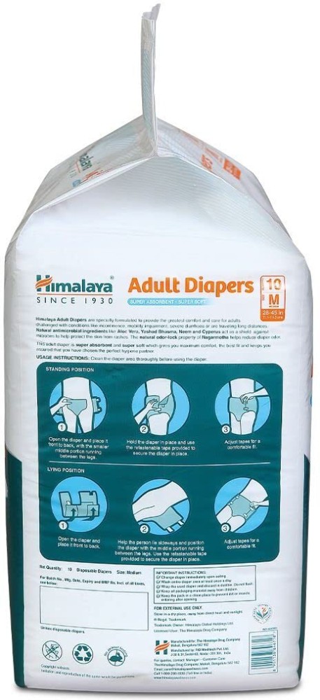 HIMALAYA Adult Diaper Tape Style - 10 Count (Medium) with odour