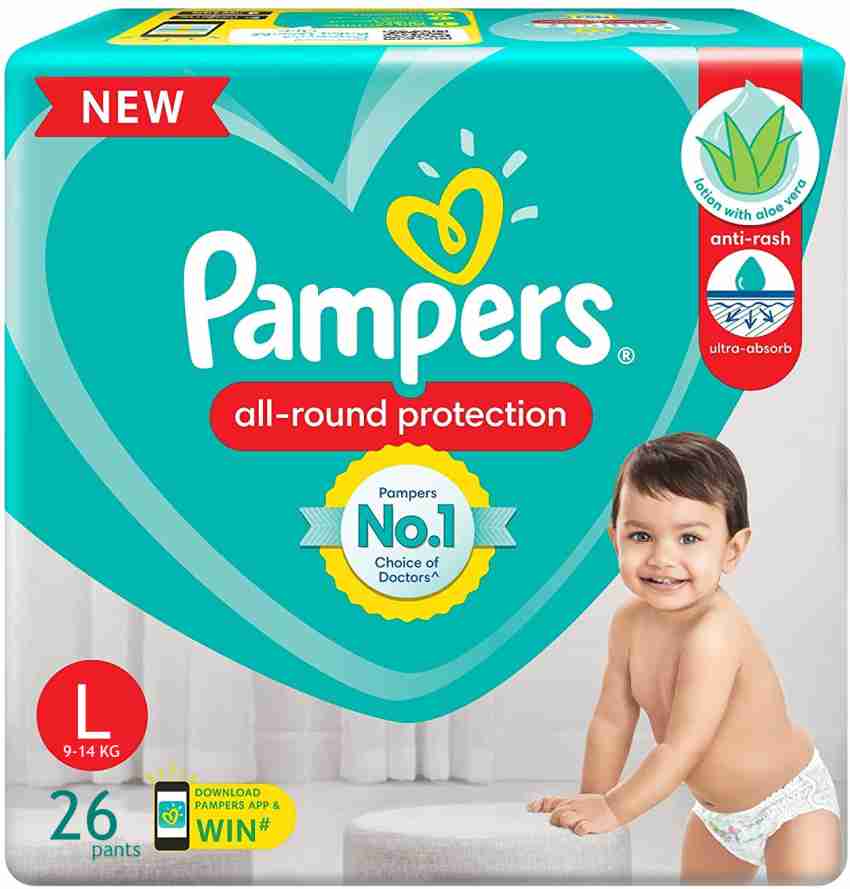 Pampers Happy Skin Care - L - Buy 26 Pampers Cotten Pant Diapers for babies  weighing < 14 Kg
