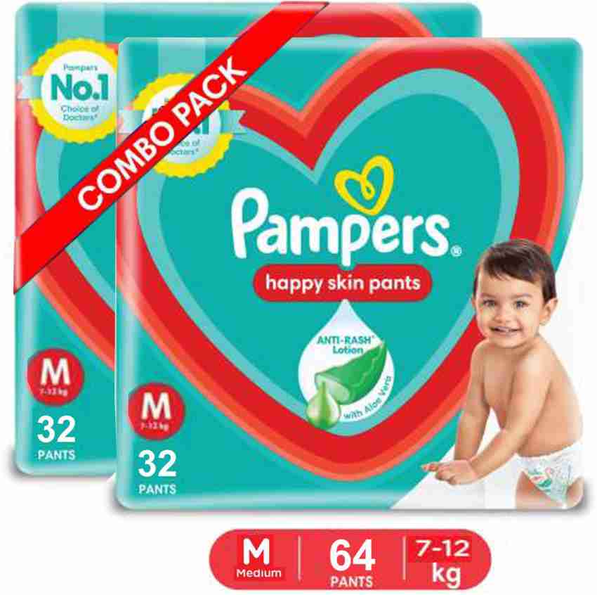 Pampers Happy Skin Pants, L Size, 64 Count (Super Jumbo Pack)