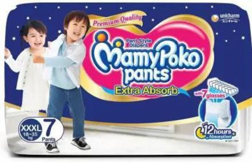 MamyPoko PANTS Extra Absorb Baby Diapers, XXX-Large 7 Pcs for Kids