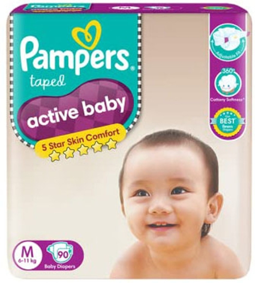 Pampers medium discount size diapers flipkart