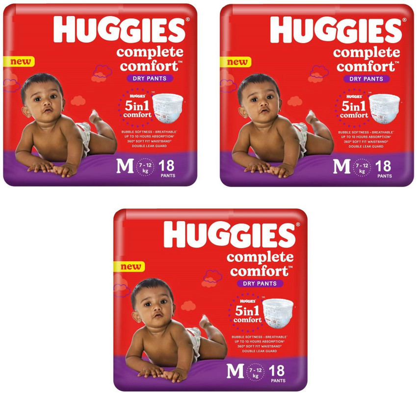 Huggies Complete Comfort Dry Pants Combo Pack of 3 Pant Diapers